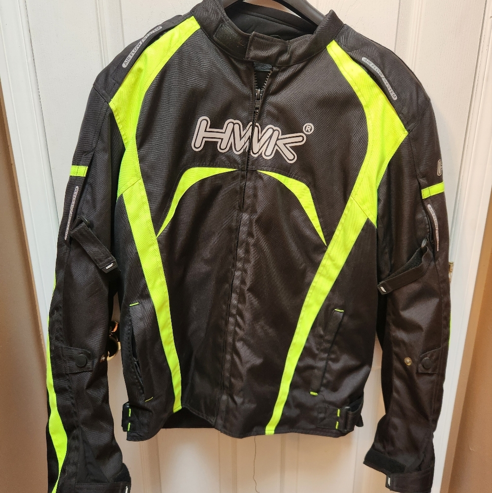 Black and Neon Yellow Motorcycle Jacket